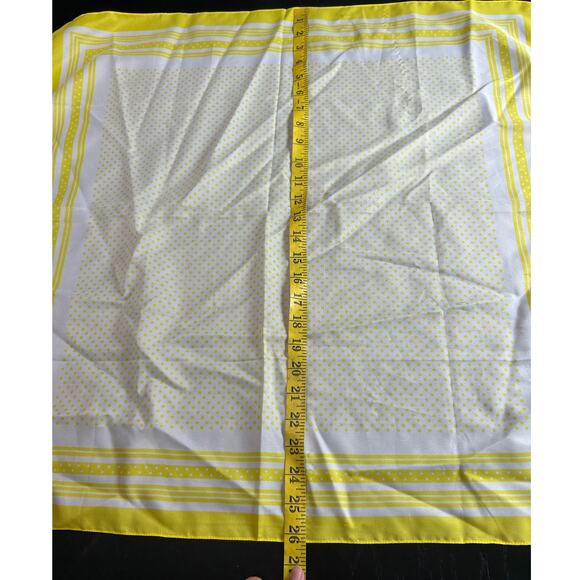 Vintage Scarf- Square- 26x26"- White- Polka Dots- Made in Italy Polyester - Picture 4 of 5